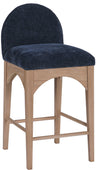 Waldorf - Chenille Stool With Natural Legs