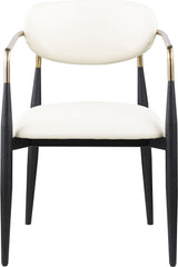 Ronda - Vegan Leather Upholstered Dining Arm Chair - Black Legs