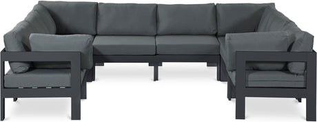 Nizuc - Outdoor Patio 8 Piece Modular Sectional With Gray Frame