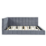 Full Size Upholstered Classic Mid Century Modern Daybed / Sofa Bed Frame, Elegant Design - Gray