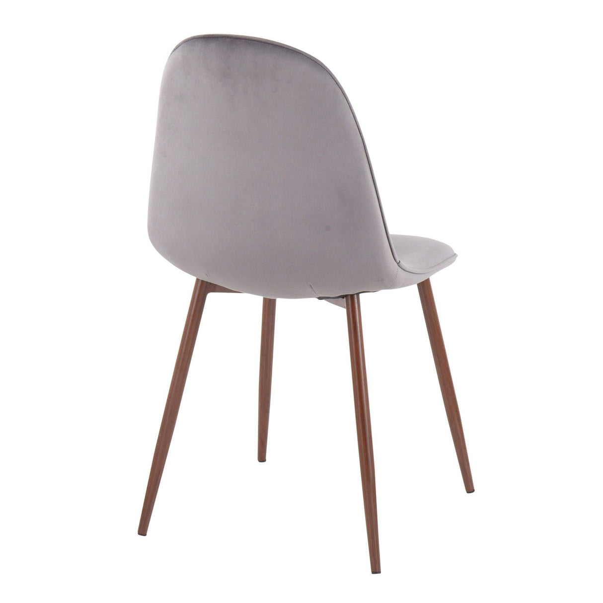 Pebble - Contemporary Chair (Set of 2) - Walnut Frame, Velvet