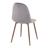 Pebble - Contemporary Chair (Set of 2) - Walnut Frame, Velvet