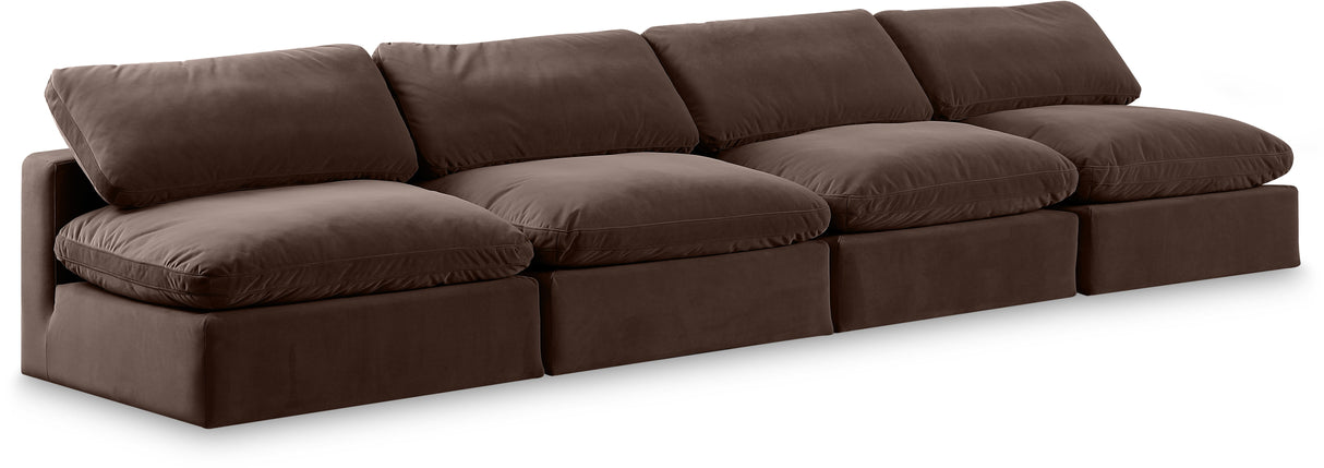Comfy - Velvet Modular Armless Sofa 4 Seats