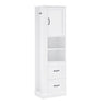 Freestanding Bathroom Storage Cabinet With Adjustable Shelves And Side Hooks Board, Rectangle Design