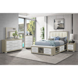 Elsa - 2 Toned Nightstand With Bar Handle And Spacious Drawers