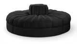 Rummi - Round Velvet Performance Fabric Upholstered 4 Piece Modular Sofa