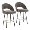 Renee - Upholstered Fixed-Height Counter Stool (Set of 2) - Black Metal