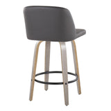 Toriano - 26" Fixed-Height Counter Stool (Set of 2) - Dark Gray And Light Gray