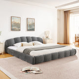 Upholstered Platform Bed Frame, Low Profile Floor Bed, No Box Spring Required