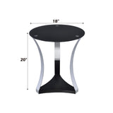 Geiger - End Table - Black Glass & Chrome