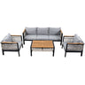 4 Pieces Outdoor Sectional Sofa Set 5 Person Patio Seating Group Outdoor Conversation Set With Cushions And A Coffee Table For Patios