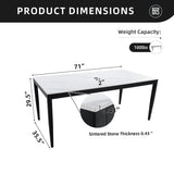 Outdoor Modern Patio Dining Table, Post Tapered Legs, Weatherproof & Rust Free