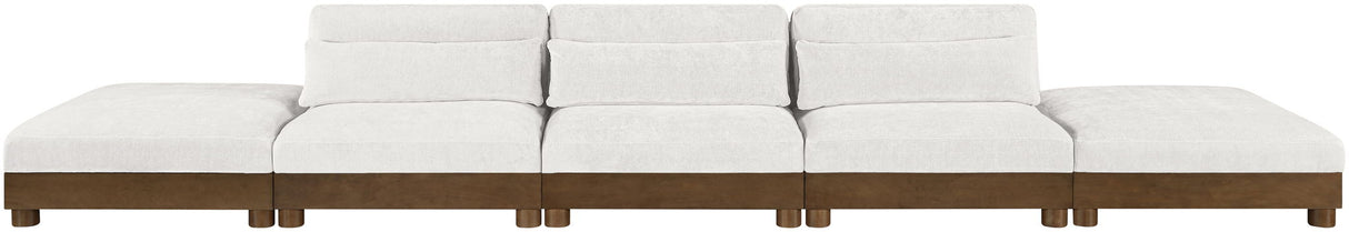 Turin - Chenille Fabric Upholstered Modular Sectional - Cream