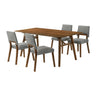 Channell - Walnut Wood Dining Table Set
