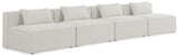 Cube - Linen Modular 4 Seat Armless Sofa
