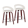 Grotto - Upholstered Fixed-Height Counter Stool With Mahogany Wood Base (Set of 2)