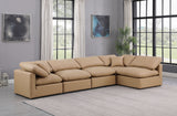 Indulge - Faux Leather 5 Piece Modular Sectional - Tan