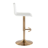 Mara - Adjustable Barstool (Set of 2) - Gold Metal