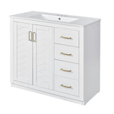 Bathroom Vanity With Sink Combo, Storage Cabinet, Freestanding Set With 3 Drawers & Soft Closing Doors