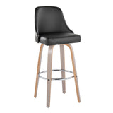Studded - Marcel Fixed-Height Barstool (Set of 2) - Light Grey Wood