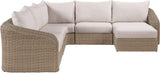 Seacrest - Olefin Water Resistant Fabric And Wicker 6 Piece Outdoor Patio Modular Sectional