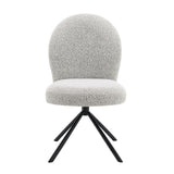 Lawton - Side Chair With Swivel Set of 2) - Gray Boucle & Black