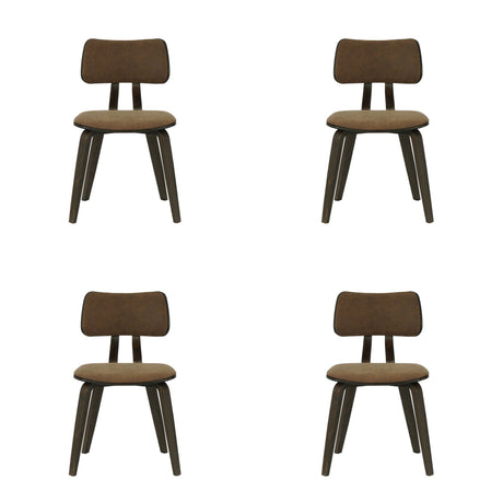Jaguar - Curved Back Wood Dining Chair With Faux Leather Seat