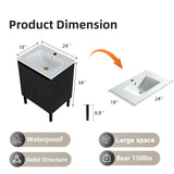 Bathroom Vanity With Ceramic Sink, Floor-Standing Design, Soft-Closing Drawers