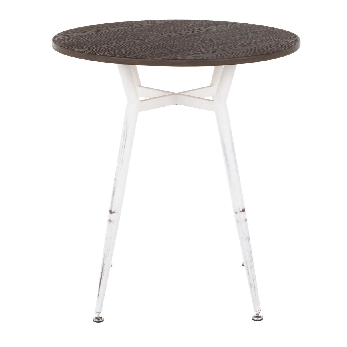 Clara - Industrial Round Dinette Table - Espresso Wood Top