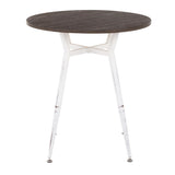Clara - Industrial Round Dinette Table - Espresso Wood Top