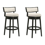 Noely - Modern Farmhouse Swivel Wood Bar Height Kitchen Bar Stool