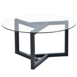 Round Glass Coffee Table Modern Cocktail Table