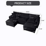 Modern Comfy Deep Seat Modular Sectional Sofa Cloud Couch With Ottoman
