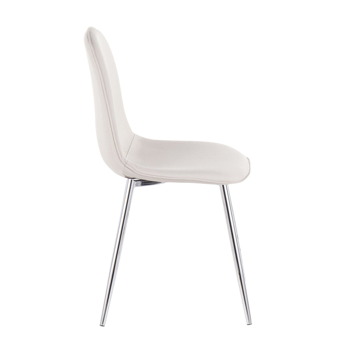 Pebble - Chair - Chrome And Beige Fabric (Set of 2)
