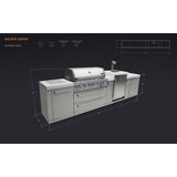 Mont Alpi Original Series 12 Ft Propane Outdoor Kitchen Island w/ Side Burner & Kegerator - MAi805-KEG