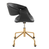 Curvo - Upholstered Task Chair - Gold Metal Base