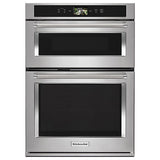 KitchenAid KOCE900HSS stainless combination wall oven front view