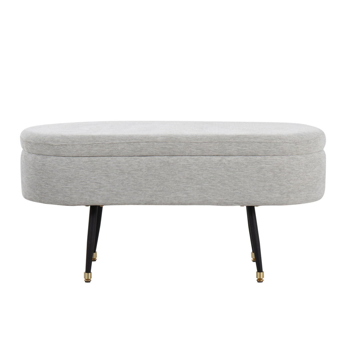 Harvey - Contemporary Storage Bench - Black / Light Gray