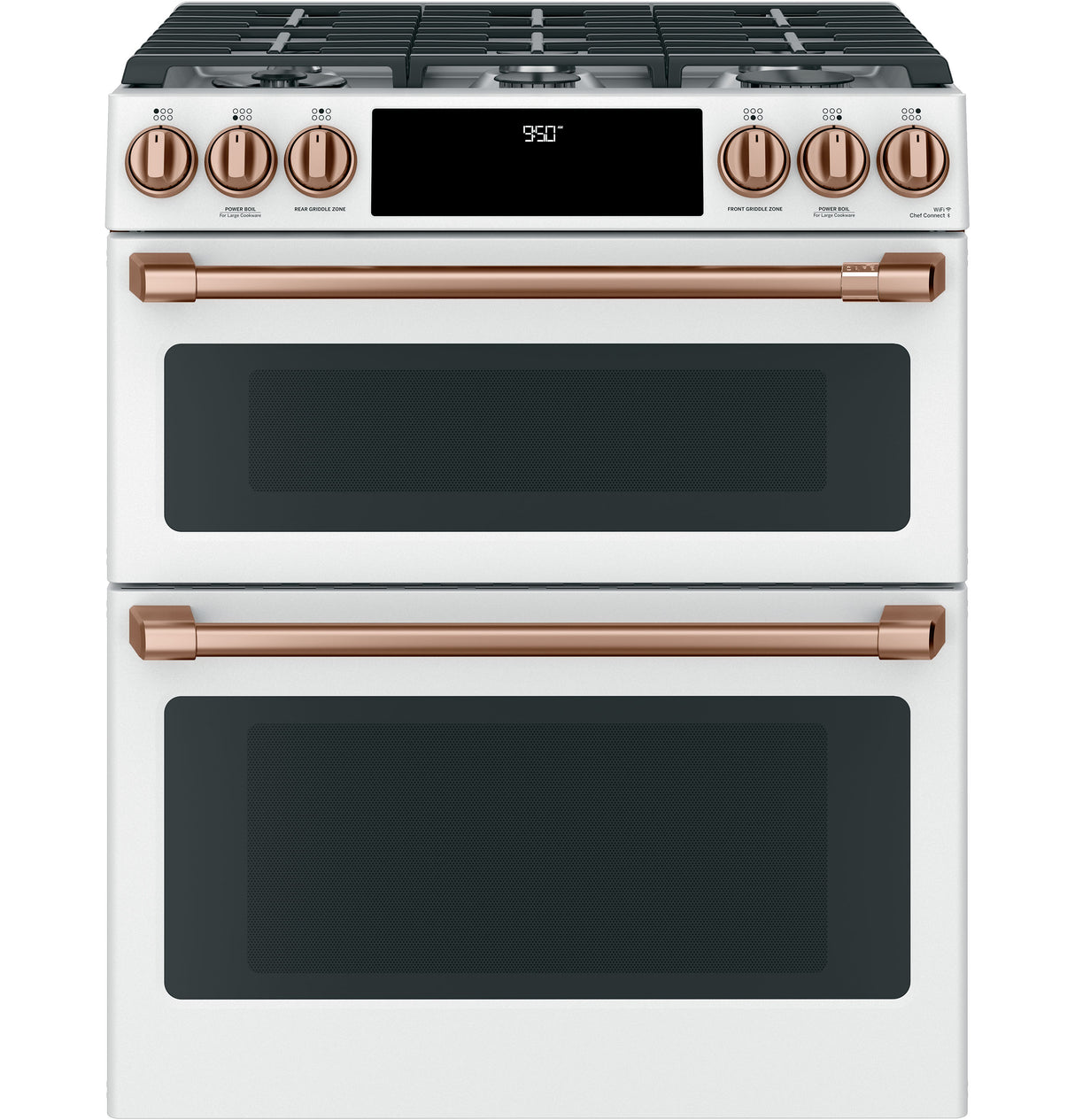 Caf(eback)(TM) 30" Smart Slide-In, Front-Control, Dual-Fuel, Double-Oven Range with Convection - (C2S950P4MW2)
