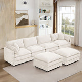 Modular U Shaped Sectional Sofa, 4 Seater Comfy Cloud Couch