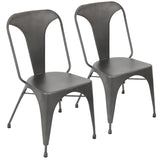 Austin - Industrial Dining Chair (Set of 2) - Matte Gray