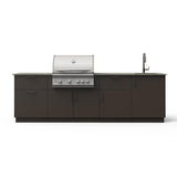 Blaze Sunset 10-Ft Outdoor Kitchen Island w/ 32-Inch Marine Grade LTE+ Propane Grill, Sink in Architectural Bronze w/ Keon Countertop