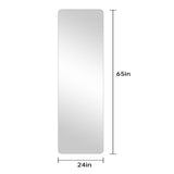 Full Body Round Corner Mirror For Living Room Bedroom Cloakroom High Quality 5Mm Explosion Proof Glass - Silver / Clear