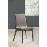 Dining Room Side Chair Set With Sleek Curves And 2 Tone Upholstery - Brown / Gray