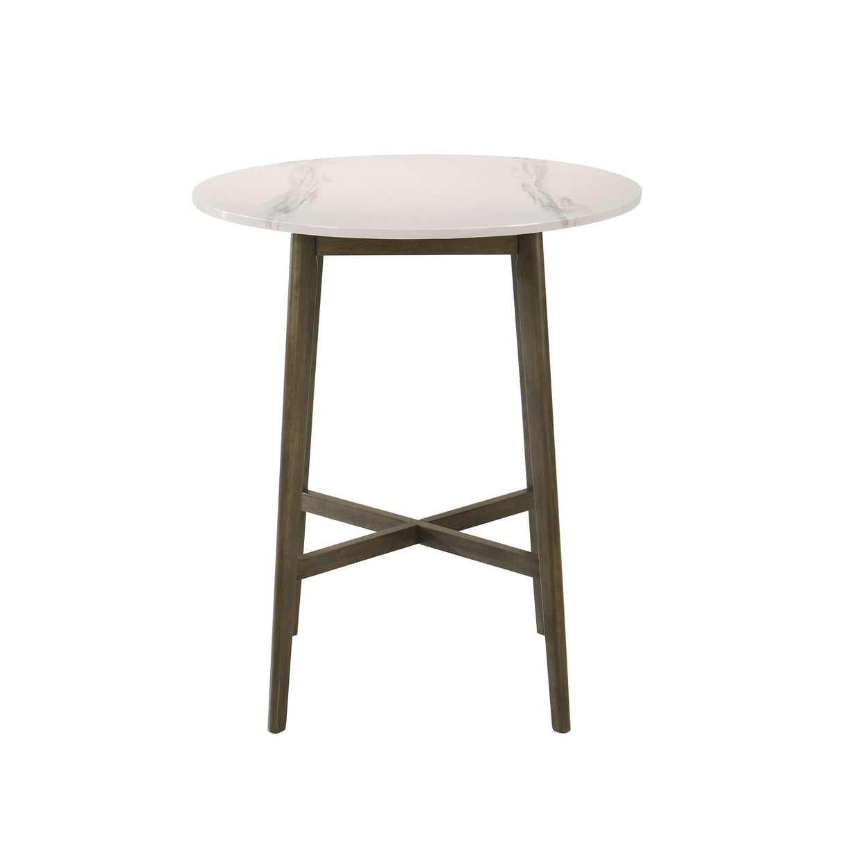 Jayla - 35.5" Marble Top Pub Table - Night Wenge / White