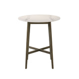 Jayla - 35.5" Marble Top Pub Table - Night Wenge / White