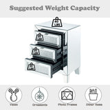 Noralie - 26" Accent Table - Mirrored & Faux Diamonds