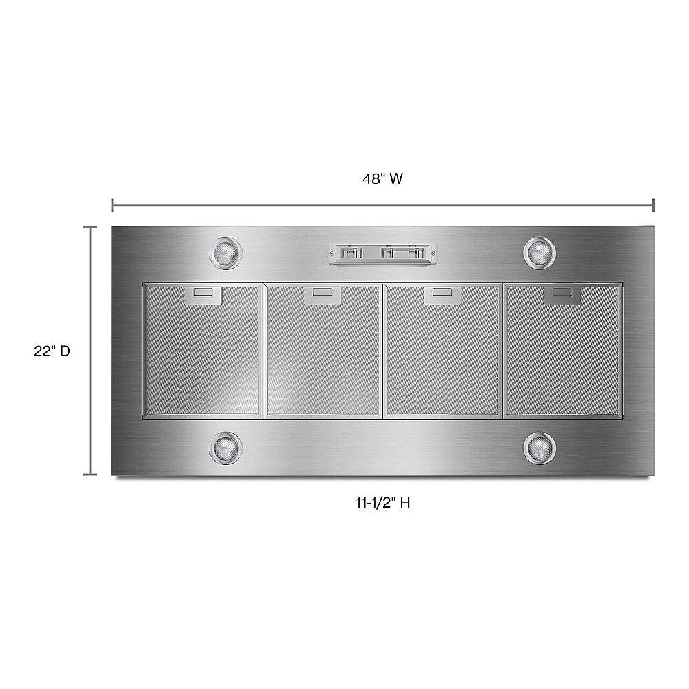 Whirlpool UVL6048JSS stainless custom hood liner angle