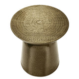 Drum Accent Side Table, Hammered Texture