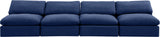 Comfy - Velvet Modular Armless Sofa 4 Seats
